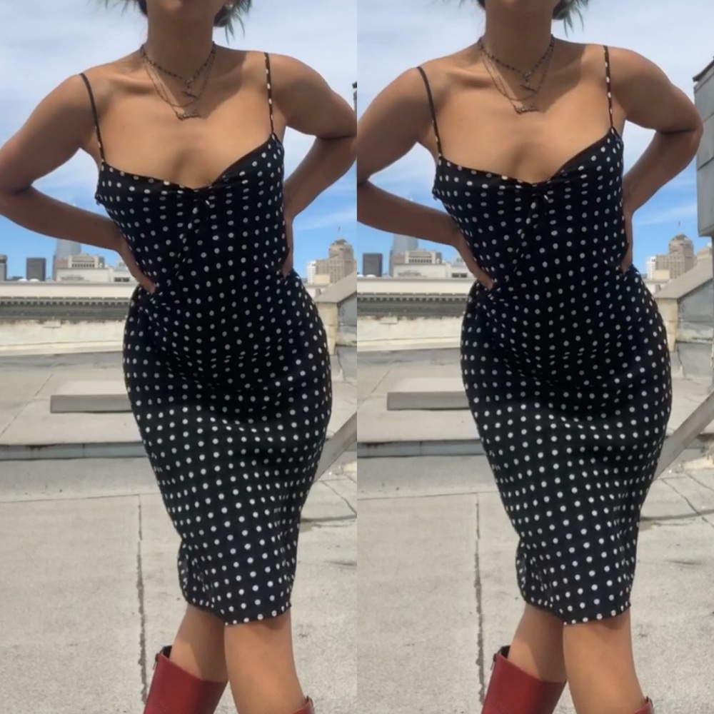 vintage midi polka dot summer dress